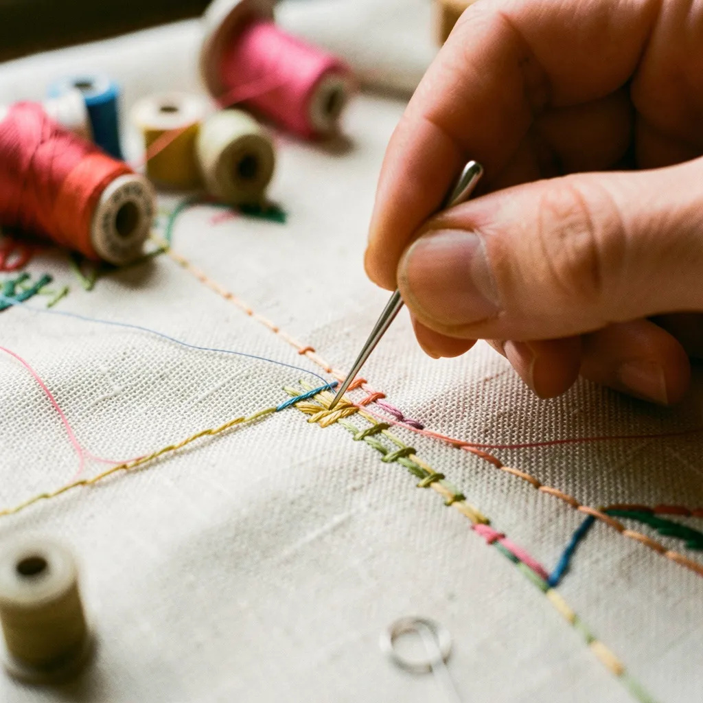 Handgemaakt borduurwerk kunstwerk